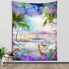 Flamingos Tapestry Garden Seaside Natural Scenery Wall Hanging Bedspread Cover