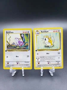 German Pokemon TCG 1st Edition Rattata & Raticate Base Set Non-Holo - Picture 1 of 2