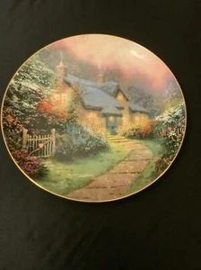 ROSE GARDEN COTTAGE 8" Collectible Plate by Thomas Kinkade Bradex Knowles - Picture 1 of 2