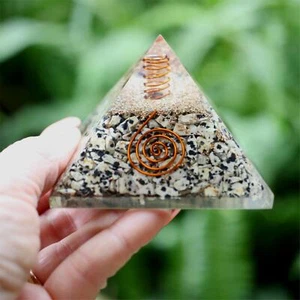 Dalmatian Orgone Pyramid Metatron Cube Large 3 Inch 75mm EMF & 5G Protection - Picture 1 of 8