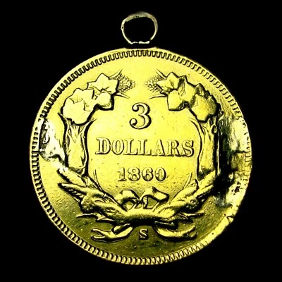 1860-S Three Dollars $3 Princess RARE Stunning Details Love Token Coin  -- #074F - Image 1 of 2