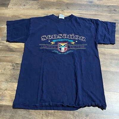 VTG Carnival Sensation Cruise T-Shirt 90s The Fun Ship Mens Size Medium M Blue - Image 1 of 4