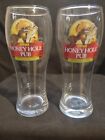 Pair of Vintage Rapala Honey Hole Pub Beer Glasses 6 ¾”