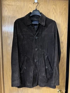 Vintage Banana Republic Men's Chocolate Brown Suede Jacket Size M - Picture 1 of 5