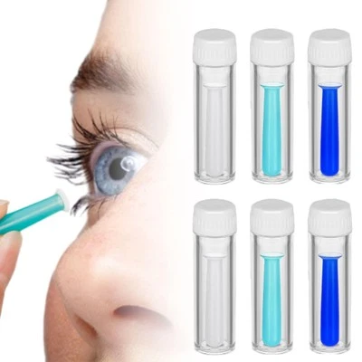 PCSFOE Kontaktlinsen Sauger Weiche Linsen,6 Stück Kontaktlinsensauger Mit Flasche