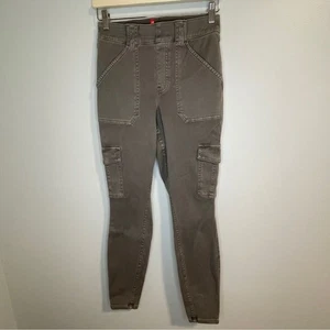 SPANX Pants Cargo Jeans Desert Dune Skinny Stretch Twill Ankle Pull On - Picture 1 of 10