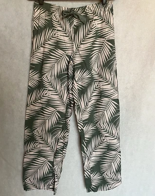 Pantalones de Pijama VICTORIA'S SECRET Talla M Gris Rosa Tropical Palmeras Algodón NUEVO Foto 1 de 4