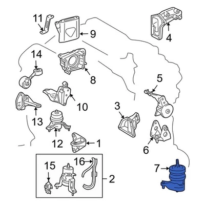 For Lexus RX330 2004-2006 Lexus 123600A090 Front Engine Mount - Imagem 1 de 2