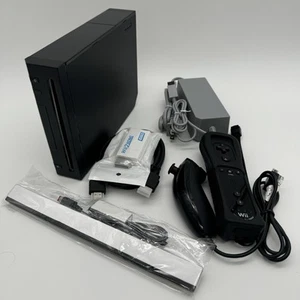 Nintendo Wii Console Black HDMI Bundle Remote + MotionPlus - Plays GameCube - Picture 1 of 9
