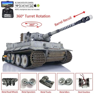 Henglong 1/16 7.0 RC Kampfpanzer Deutscher Tiger I 3818 FPV RTR BB Laufrückstoß - Bild 1 von 4