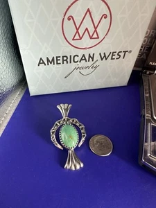 NUOVO CIONDOLO CAROLYN POLLACK AMERICAN WEST TURCHESE MEZZALUNA NAJA ESALTATORE - Foto 1 di 7