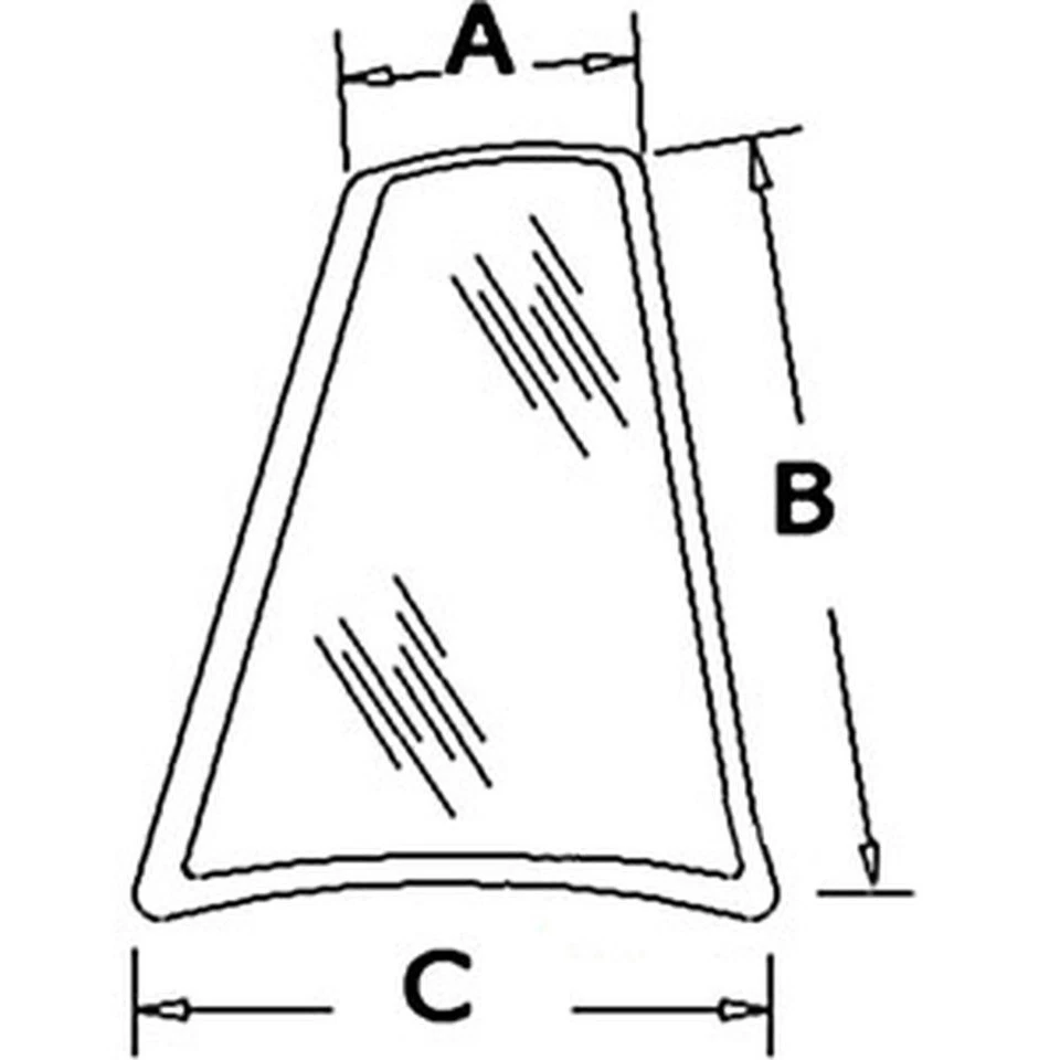 Cuarto trasero de vidrio de cabina - mano derecha se adapta a estuche 580M 580L 580 Super L 580 Super M Foto 1 de 4