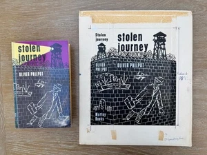 1971 PHILLPOT, STOLEN JOURNEY ORIG DUST JACKET WATERCOLOUR DESIGN + BOOK NOVEL - Bild 1 von 1