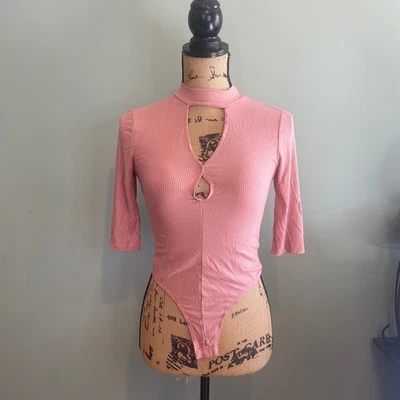 Dance & Marvel Womens Going Out Chic Coquette Festival USA Bodysuit Pink Medium - Image 1 of 4