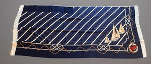 Vintage Rare Polo Ralph Lauren Japan silk RL Yacht Club Nautical Scarf 67” Fine - Picture 1 of 7
