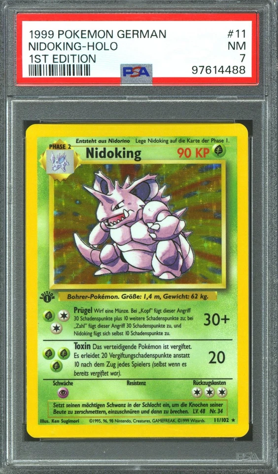 Pokemon Base Set 1st Edition GERMAN Nidoking 11/102 PSA 7 - Image 1 of 1