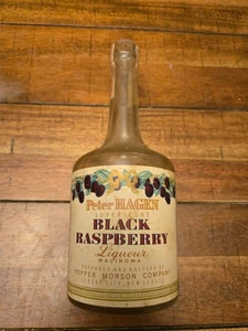 Vintage Peter Hagen Superieure Black Raspberry Liqueur Clear Glass Liquor Bottle - Picture 1 of 6
