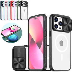For iPhone 16 Pro Max Mag-Safe Magnetic Case with Slide Camera Cover Clear Back - Picture 1 of 13