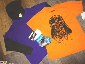 boy LOT 2 ~ Star Wars Darth Vader shirt t-shirt ~ SMALL 6 - 7 + free stocking - Picture 1 of 6