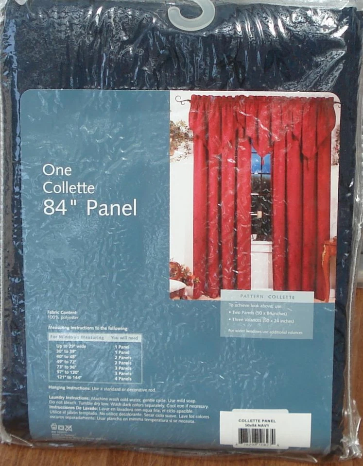 Whole Home Collette 84" Panel - Navy- BRAND NEW - GORGEOUS EMBOSSED PATTERN - Imagem 1 de 1