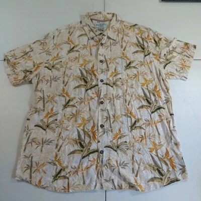 Camisa masculina Margaritaville XL verde bronzeado floral tropical ilha havaiana férias - Imagem 1 de 4