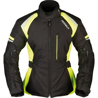 Modeka Violetta Lady Gr. 44 Damen Motorrad Jacke wasserdicht schwarz-fluogelb - Bild 1 von 4
