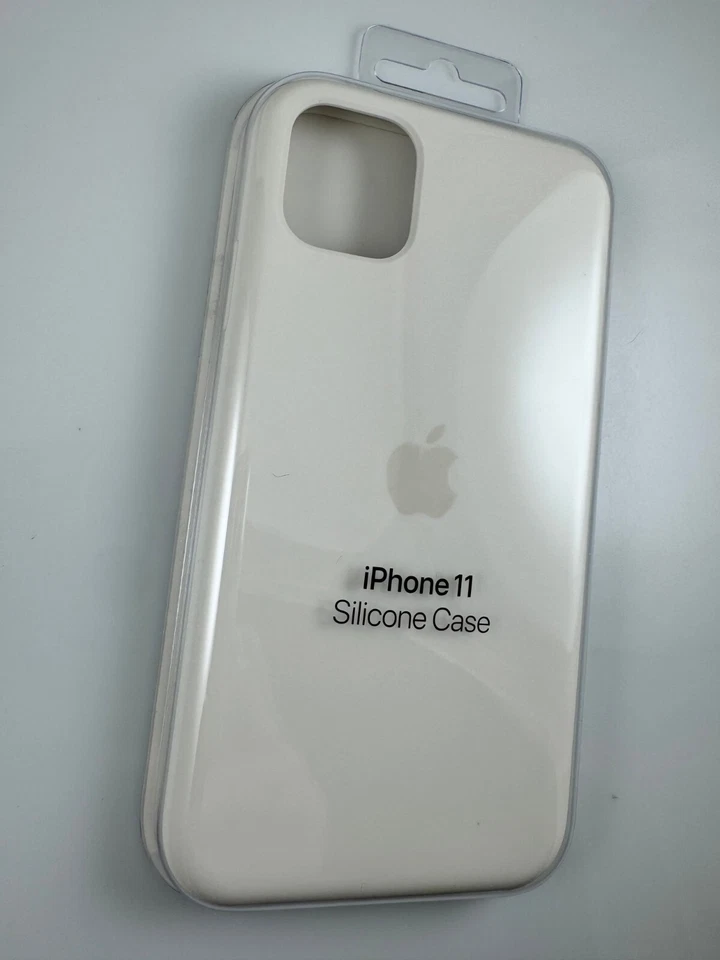 Original Apple Silicone Snap Case Cover Skin For iPhone 11 - White MWVX2ZE/A