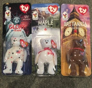 Ty Beanie Babies “Maple” ’‘Britannia’‘ “Glory” The Bear-new Set of 3 W/TagErrors - Bild 1 von 7