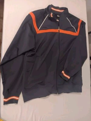 Athletech Zip Up Jacket Mens Sz L Navy Blue Orange Trim Outerwear ,Pockets, Zips - Image 1 of 4