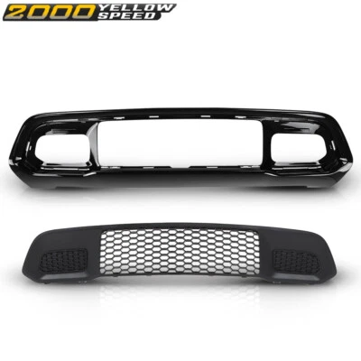 Front Lower Grille & Bumper Grill Bezel Fit For 2017-2022 Jeep Grand Cherokee  - Image 1 of 4