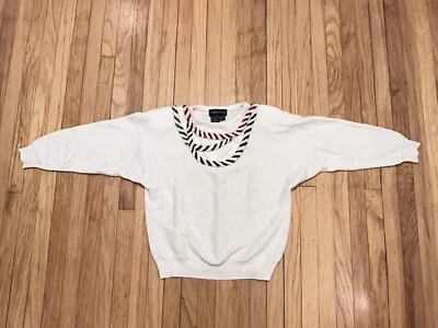 Suéter vintage M Spree Intl creme frisado asa de morcego FÉRIAS lã de cordeiro angorá MÉDIO - Imagem 1 de 4