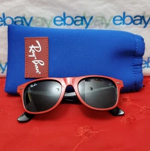 Ray-Ban Junior RJ 9035-S 162/71 3N Kids 130 RED/BLACK SUNGLASSES - Made In Italy - Picture 1 of 24
