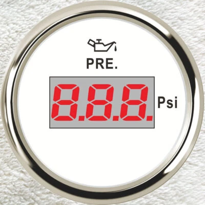 52mm/2inch Digital Oil Pressure Gauge 0-120psi 10-184ohms For Car Boat UTV White - Image 1 of 4