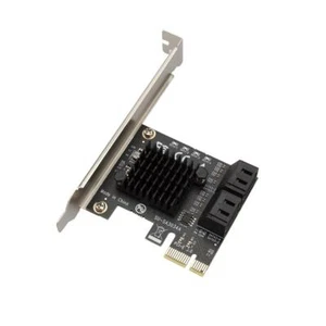 SATA PCIe Adapter 4 Ports SATA III to PCI Express 3.0 X1 Expansion Card FR - Photo 1/5