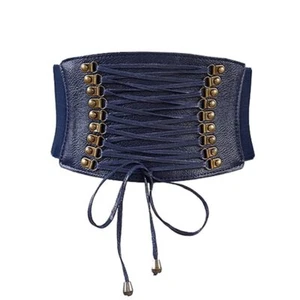 Women's Elastic Wide Waist Belt Lace-up Tied Waspie Corset Belts for Women Ci... - Picture 1 of 1