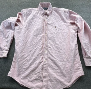 Ralph Lauren Shirt Mens 16.5/36 Pink Long Sleeve Cotton Yarmouth Button Up - Picture 1 of 12