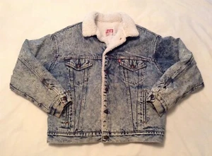 Vintage Levi's Acid Wash Denim Jeansjacke Größe L - Bild 1 von 12