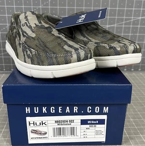Huk Mossy Oak Brewster Slip-On Boat Shoes Mens Sz. 8 Canvas Lightweight Non-Slip - Picture 1 of 8