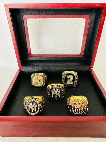 5 PCS NEW YORK Yankees Derek Jeter Champions Ring Set W Box, US SHIP Cover