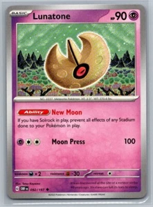 Lunatone 92/197 Obsidian Flames Uncommon Pokémon TCG 2023 - Picture 1 of 2