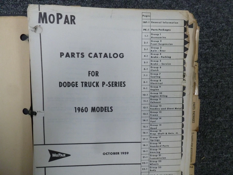 Dodge W300 1960 serie P Power Wagon Town Wagon manual de catálogo de piezas Foto 1 de 1
