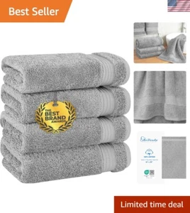 Soft & Super Absorbent 4-Piece Hand Towel Set in Light Gray - Ideal for Home Spa - Picture 1 of 8