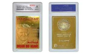 Ebay Live 24.21- Trump 47th President 10 Gem Mint Autograph 23kt Gold Card - Picture 1 of 1