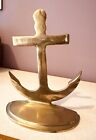 Vintage Solid Brass Nautical Ship Anchor Single Bookend