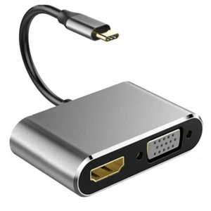 USB C To 4K HDMI-compatible VGA Adapter Type C Hub for S10 MacBook Pro Air Dell - Picture 1 of 7