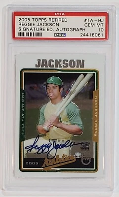 2005 Topps Retired REGGIE JACKSON PSA 10 Signature Ed. Auto Autograph 1/1 Graded - Image 1 of 2