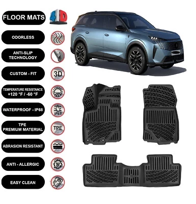 Alfombrillas forro para Peugeot 5008 1.6 híbrido enchufable (2024-2025) impermeable x4 Foto 1 de 4