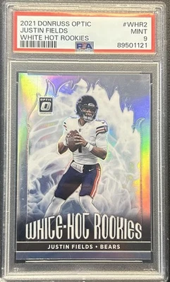 2021 Donruss Optic #WHR-2 Justin Fields White Hot Rookies SILVER PSA 9 - Image 1 of 2