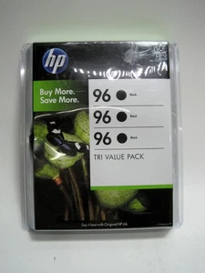 Trzy nowe wkłady atramentowe OEM HP 96 czarne trójpak combo oryginalne 3-pak EXP 2011 - Zdjęcie 1 z 2