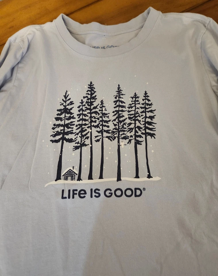 Camiseta manga larga Life Is Good para niños o mujeres talla L árboles Foto 1 de 4